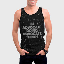Майка-безрукавка мужская Im advocate doing advocate things: на темном, цвет: 3D-черный — фото 2