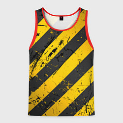 Мужская майка без рукавов WARNING - желто-черные полосы