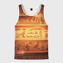 Мужская майка без рукавов Египетская стена с иероглифами и полосами