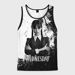 Мужская майка без рукавов Wednesday black and white