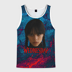 Майка-безрукавка мужская Wednesday horror, цвет: 3D-белый