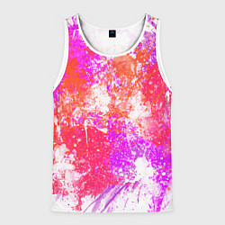 Майка-безрукавка мужская Разбрызганная красная краска - светлый фон, цвет: 3D-белый