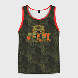 Майка-безрукавка мужская Денис камуфляж, цвет: 3D-красный