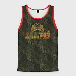 Майка-безрукавка мужская Дмитрий камуфляж, цвет: 3D-красный