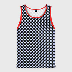 Майка-безрукавка мужская Голубой паттерн, цвет: 3D-красный