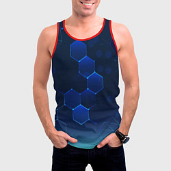 Майка-безрукавка мужская Абстрактная сетка, цвет: 3D-красный — фото 2