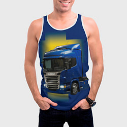Майка-безрукавка мужская Scania truck, цвет: 3D-белый — фото 2