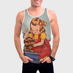 Майка-безрукавка мужская Девочка с виниловой пластинкой - рождена быть звез, цвет: 3D-белый — фото 2