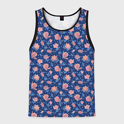 Майка-безрукавка мужская Магнолии в космосе, цвет: 3D-черный