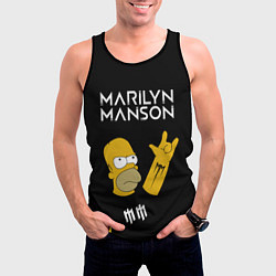 Майка-безрукавка мужская Marilyn Manson Гомер Симпсон рокер, цвет: 3D-черный — фото 2