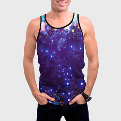 Майка-безрукавка мужская Звездочки - космическое небо, цвет: 3D-черный — фото 2