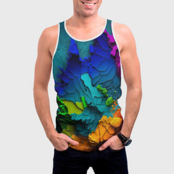 Майка-безрукавка мужская Взрыв красок, цвет: 3D-белый — фото 2