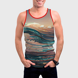 Майка-безрукавка мужская Необъятный океан, цвет: 3D-красный — фото 2