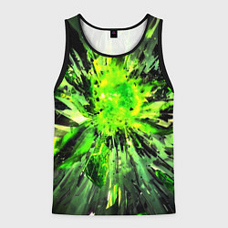 Майка-безрукавка мужская Fractal green explosion, цвет: 3D-черный