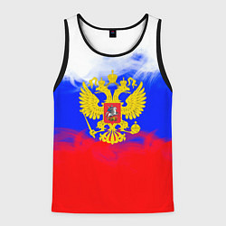Майка-безрукавка мужская Russia флаг герб, цвет: 3D-черный