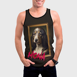 Майка-безрукавка мужская Dog Mona Lisa, цвет: 3D-черный — фото 2