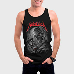 Майка-безрукавка мужская Metallica - смерть, цвет: 3D-черный — фото 2