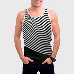Майка-безрукавка мужская Trendy raster pattern, цвет: 3D-белый — фото 2