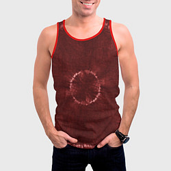 Майка-безрукавка мужская Красный круг тай-дай, цвет: 3D-красный — фото 2