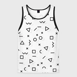 Майка-безрукавка мужская Разные геометрические фигуры, цвет: 3D-черный