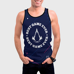 Майка-безрукавка мужская Символ Assassins Creed и надпись best game ever, цвет: 3D-черный — фото 2