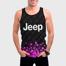 Майка-безрукавка мужская Jeep pro racing: символ сверху, цвет: 3D-черный — фото 2