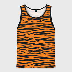 Майка-безрукавка мужская Тигра, цвет: 3D-черный