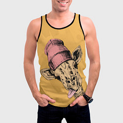 Майка-безрукавка мужская Жираф дразнит, цвет: 3D-черный — фото 2