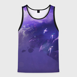 Майка-безрукавка мужская Фиолетовый необъятный космос, цвет: 3D-черный