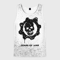 Майка-безрукавка мужская Gears of War с потертостями на светлом фоне, цвет: 3D-белый