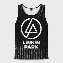 Майка-безрукавка мужская Linkin Park с потертостями на темном фоне, цвет: 3D-черный