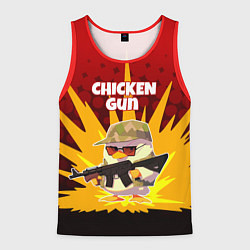 Майка-безрукавка мужская Chicken Gun - спецназ, цвет: 3D-красный