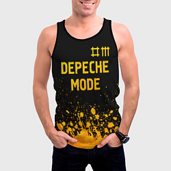 Майка-безрукавка мужская Depeche Mode - gold gradient: символ сверху, цвет: 3D-черный — фото 2