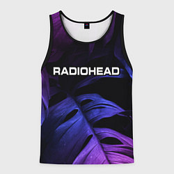 Майка-безрукавка мужская Radiohead neon monstera, цвет: 3D-черный