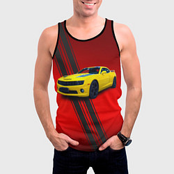 Майка-безрукавка мужская Спортивный американский автомобиль Chevrolet Camar, цвет: 3D-черный — фото 2