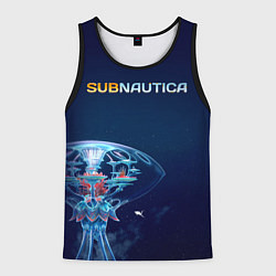 Майка-безрукавка мужская Subnautica подводный город, цвет: 3D-черный