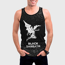 Майка-безрукавка мужская Black Sabbath с потертостями на темном фоне, цвет: 3D-черный — фото 2