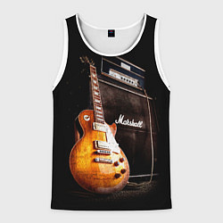 Майка-безрукавка мужская Рокерская гитара, цвет: 3D-белый