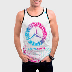 Майка-безрукавка мужская Mercedes neon gradient style, цвет: 3D-черный — фото 2