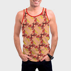 Майка-безрукавка мужская Абстрактный винтажный растительный орнамент, цвет: 3D-красный — фото 2