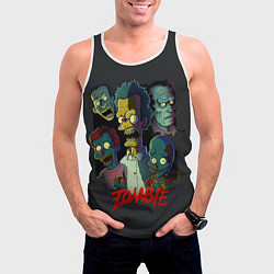 Майка-безрукавка мужская Simpsons zombie, цвет: 3D-белый — фото 2