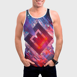 Майка-безрукавка мужская Цифровые стены и лифт, цвет: 3D-белый — фото 2