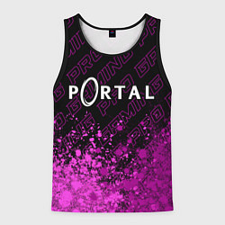Майка-безрукавка мужская Portal pro gaming: символ сверху, цвет: 3D-черный