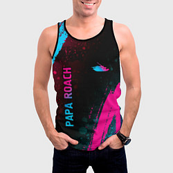 Майка-безрукавка мужская Papa Roach - neon gradient: надпись, символ, цвет: 3D-черный — фото 2