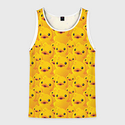 Майка-безрукавка мужская Желтая резиновая уточка для ванны, цвет: 3D-белый