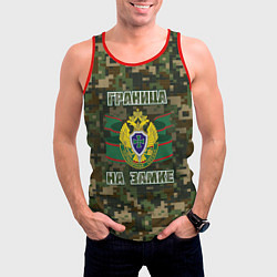 Майка-безрукавка мужская Граница на замке День пограничника Overprint, цвет: 3D-красный — фото 2