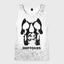 Майка-безрукавка мужская Deftones с потертостями на светлом фоне, цвет: 3D-белый