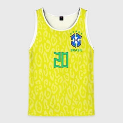 Майка-безрукавка мужская Винисиус Жуниор ЧМ 2022 сборная Бразилии домашняя, цвет: 3D-белый