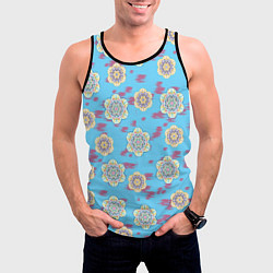 Майка-безрукавка мужская Мандала орнамент на пятнах, цвет: 3D-черный — фото 2