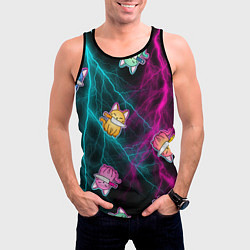 Майка-безрукавка мужская Котики и стихия, цвет: 3D-черный — фото 2